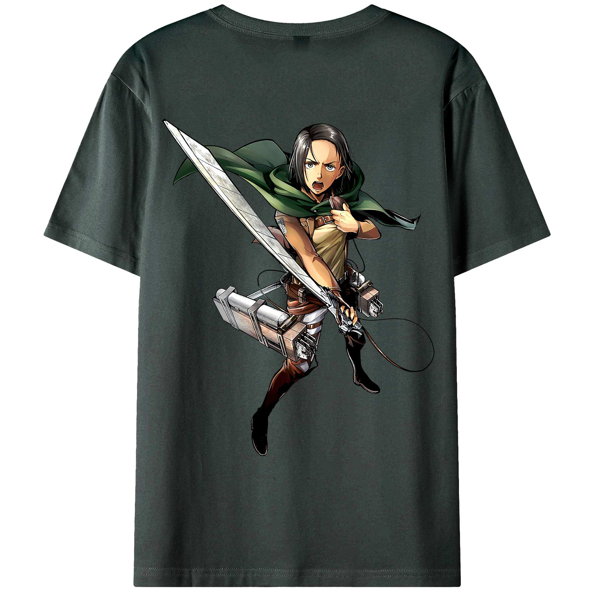 （画像用） 進撃の巨人 Attack on Titan 綿100％ メンズ半袖Tシャツ（バックプリント） 通気性